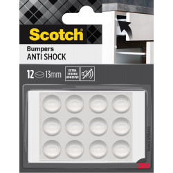 Lot de 12 butées amortissement adhésives pvc transparent SCOTCH diam.13 mm de marque SCOTCH, référence: B9922600