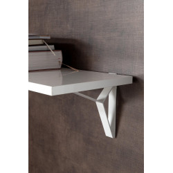 Lot de 2 équerres de fixation murale aluminium mat blanc, P.16 cm de marque Sans marque, référence: B9923500