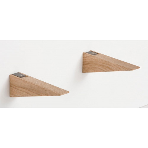 Lot de 2 equerres en chene, L.17.5 x l.3 cm - Sans marque