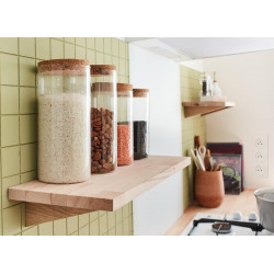 Lot de 2 equerres en chene, L.17.5 x l.3 cm - Sans marque