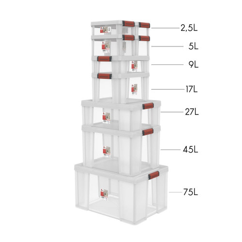 Boite de rangement clip'n store 2.5l transparent - SUNDIS
