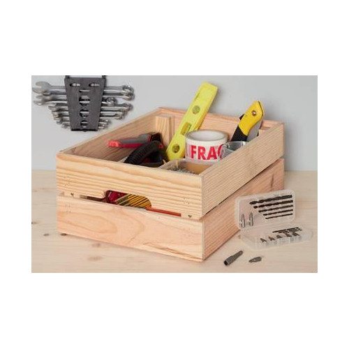 Caisse en pin brut Creabox, 30 x 20 x 15 cm - Sans marque
