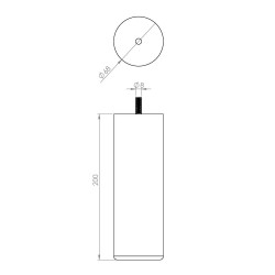 Pied de lit cylindrique hêtre noir Ht. 20 x Diam. 6,8 cm CIME - Cime