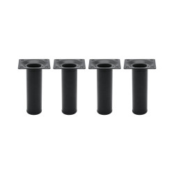 Lot de 4 pieds de meubles CIME fixe rond, acier noir produit sans finition Ht. m de marque Cime, référence: B9924900