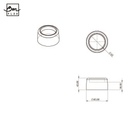 Réhausse bois H.45 x Diam.77 mm BAR PLUS pour pied diamètre maxi 62mm - BAR PLUS