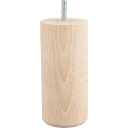 Pied de lit cylindrique hêtre brut, H.15 cm x Diam. 6,8 cm CIME de marque Cime, référence: B9925300