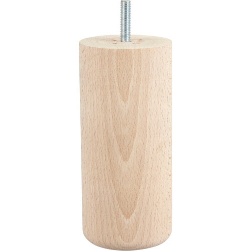 Pied de lit cylindrique hêtre brut, H.15 cm x Diam. 6,8 cm CIME - Cime