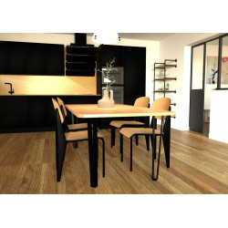 Pied de table Cime Plat noir ép. 4 mm x largeur 5 cm x hauteur 71 cm - Cime