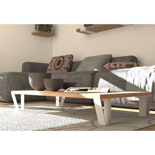 Pied meuble trapez h150x50x100mm blanc - Cime