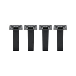 Lot de 4 pieds de meubles CIME fixe carré, acier noir produit sans finition Ht. de marque Cime, référence: B9926600