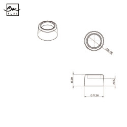 Réhausse bois H.45 x Diam.68 mm BAR PLUS pour pied diamètre maxi 52mm - BAR PLUS