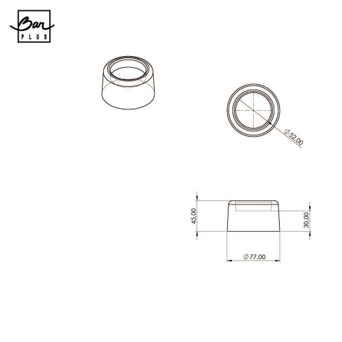 Réhausse bois H.45 x Diam.68 mm BAR PLUS pour pied diamètre maxi 52mm - BAR PLUS