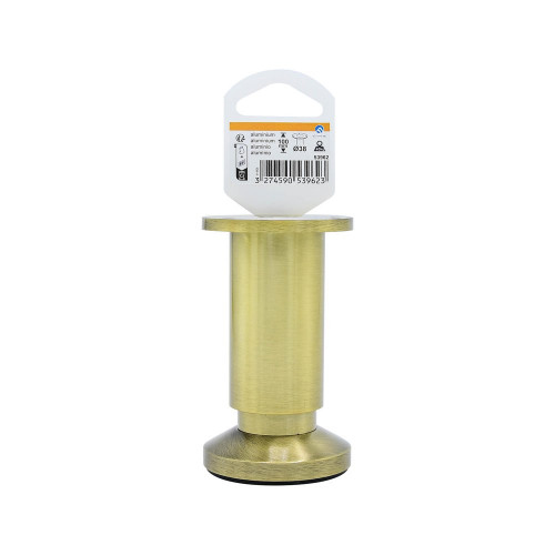Pied de meuble CIME réglable rond, aluminium or produit sans finition Ht. max 12 - Cime