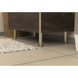 Pied de meuble CIME réglable rond, aluminium or produit sans finition Ht. max 14 - Cime