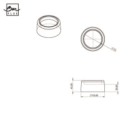 Réhausse bois H.45 x Diam.85 mm BAR PLUS pour pied diamètre maxi 72mm - BAR PLUS