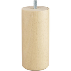 Pied de lit cylindrique hêtre verni, H.15 cm x Diam. 6,8 cm CIME de marque Cime, référence: B9927800