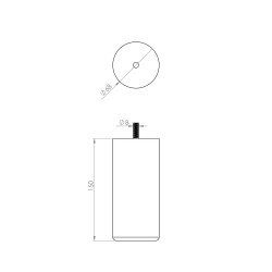 Pied de lit cylindrique hêtre verni, H.15 cm x Diam. 6,8 cm CIME - Cime
