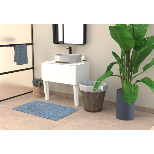 Pied meuble trapez h400x50x100mm blanc - Cime