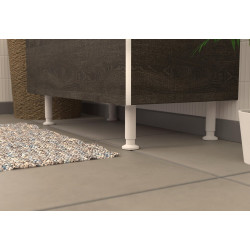 Pied de meuble CIME réglable rond, aluminium blanc produit sans finition Ht. max - Cime