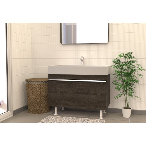 Pied de meuble CIME réglable rond, aluminium blanc produit sans finition Ht. max - Cime