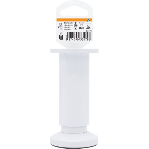 Pied de meuble CIME réglable rond, aluminium blanc produit sans finition Ht. max - Cime