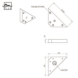 Equerre bois trapézoidale bois recoupable - BAR PLUS