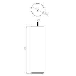 Pied de lit rond hêtre noir CIME H. 250 x Diam. 68 mm - Cime
