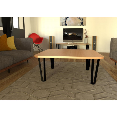 Pied de meuble Cime Plat noir ép. 4 mm x largeur 5 cm x hauteur 40 cm - Cime