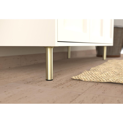 Pied de meuble CIME fixe rond, acier or produit sans finition Ht. max 15 - Cime