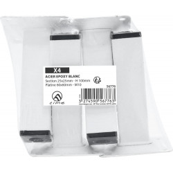 Lot de 4 pieds de meubles CIME fixe carré, acier blanc produit sans finition Ht. - Cime
