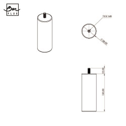 Lot de 4 pieds de lit cylindriques pin vernis BAR PLUS, ?5,8 cm x H.15 cm - BAR PLUS