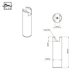 Pied de lit à encoche cylindrique hêtre vernis CIME H.20 x Diam. 6 cm - Cime