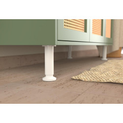 Pied de meuble CIME réglable rond, aluminium blanc produit sans finition Ht. max - Cime