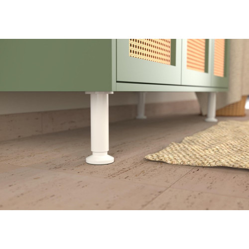 Pied de meuble CIME réglable rond, aluminium blanc produit sans finition Ht. max - Cime