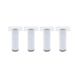 Lot de 4 pieds de meubles CIME fixe rond, acier blanc produit sans finition Ht. de marque Cime, référence: B9930100