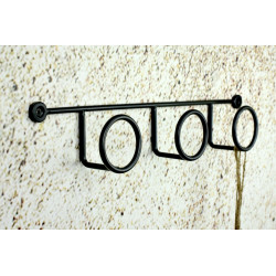 Patere filaire CIME Ring noir 3 têtes 38.5 cm acier noir - Cime