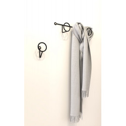 Patere filaire CIME Ring noir 3 têtes 38.5 cm acier noir - Cime