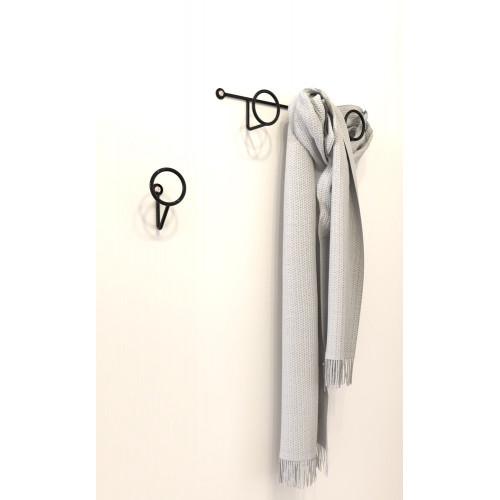 Patere filaire CIME Ring 1 tête droite acier noir - Cime