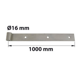 Penture droite dia. 16 mm inox brossé, H.40 x L.1000 x P.26 mm - AFBAT