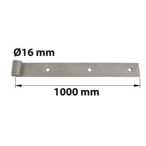 Penture droite dia. 16 mm inox brossé, H.40 x L.1000 x P.26 mm - AFBAT