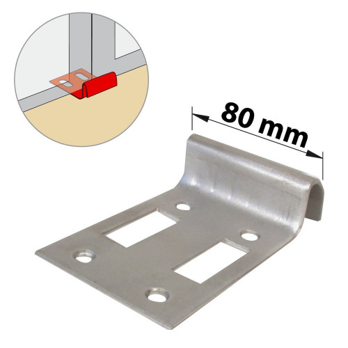 Sabot Portail À Visser Afbat Inox H.30 X L.80 X P.140 Mm - AFBAT