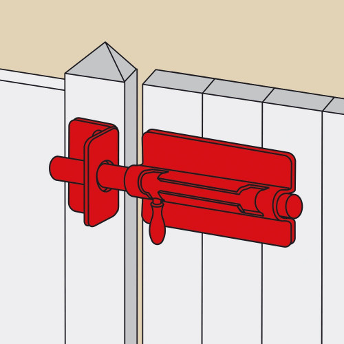 verrou box a visser + gache d8mm noir - AFBAT