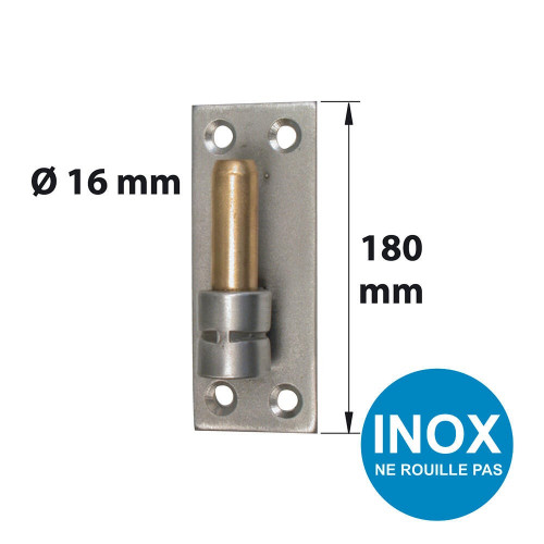 Gond Sur Platine Inox Brossé, Dia. 16 X Ht.180 Mm - AFBAT