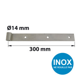 Penture Droite Dia. 14 Mm Inox Brossé, H.35 X L.300 X P.22 Mm - AFBAT