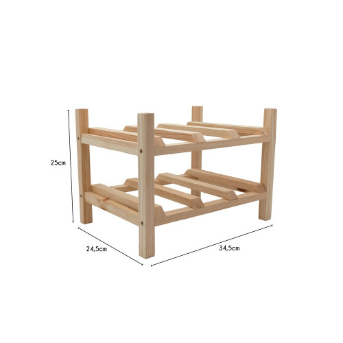 Range bouteilles pin massif IKO pour 6 bouteilles - BOX & BEYOND