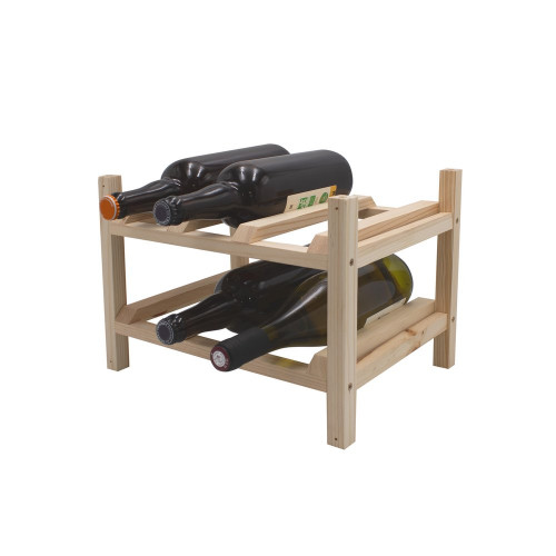 Range bouteilles pin massif IKO pour 6 bouteilles - BOX & BEYOND