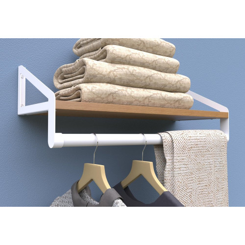 Barre de penderie ronde MyTube D28mm blanc L100cm - Cime