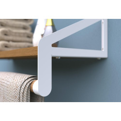 Support de barre de penderie D28 mm rond blanc - Cime