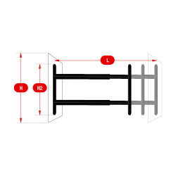 Grille défense télescopique 2 barreaux 90 a 170 cm noir - AFBAT