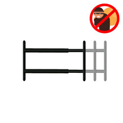 Grille défense télescopique 2 barreaux 48 a 90 cm noir - AFBAT